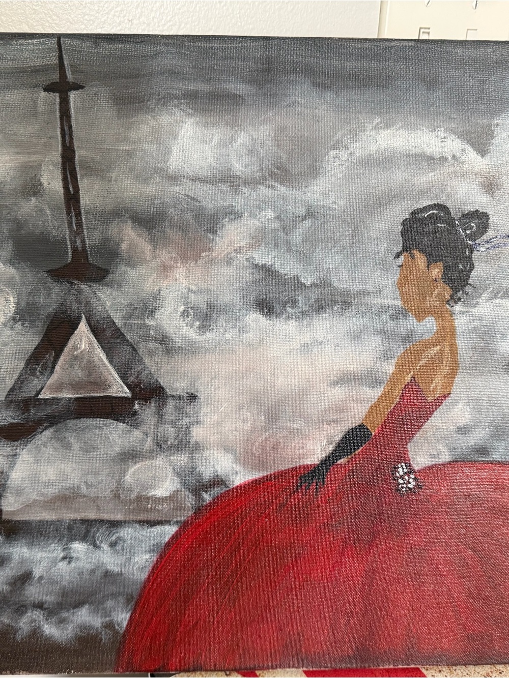 Red Ball Gown Woman Canvas Art - Elegant Home Art
